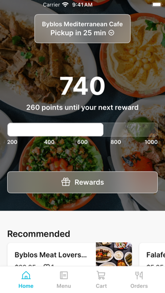Byblos Mediterranean Cafe iPhone screenshot 1 - Food & Drink app
