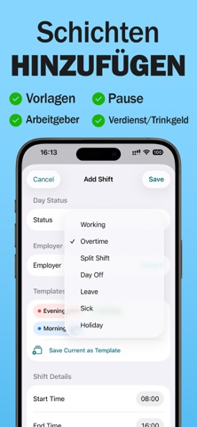 Kalender: Arbeitszeiterfassung — Screenshot 3