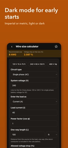 BuildWire Calc: Electrical Screenshot 8 of 8