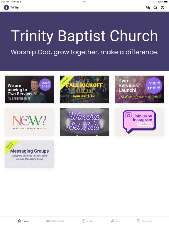 Trinity Baptist Church NY iPad screenshot 1 - Education app