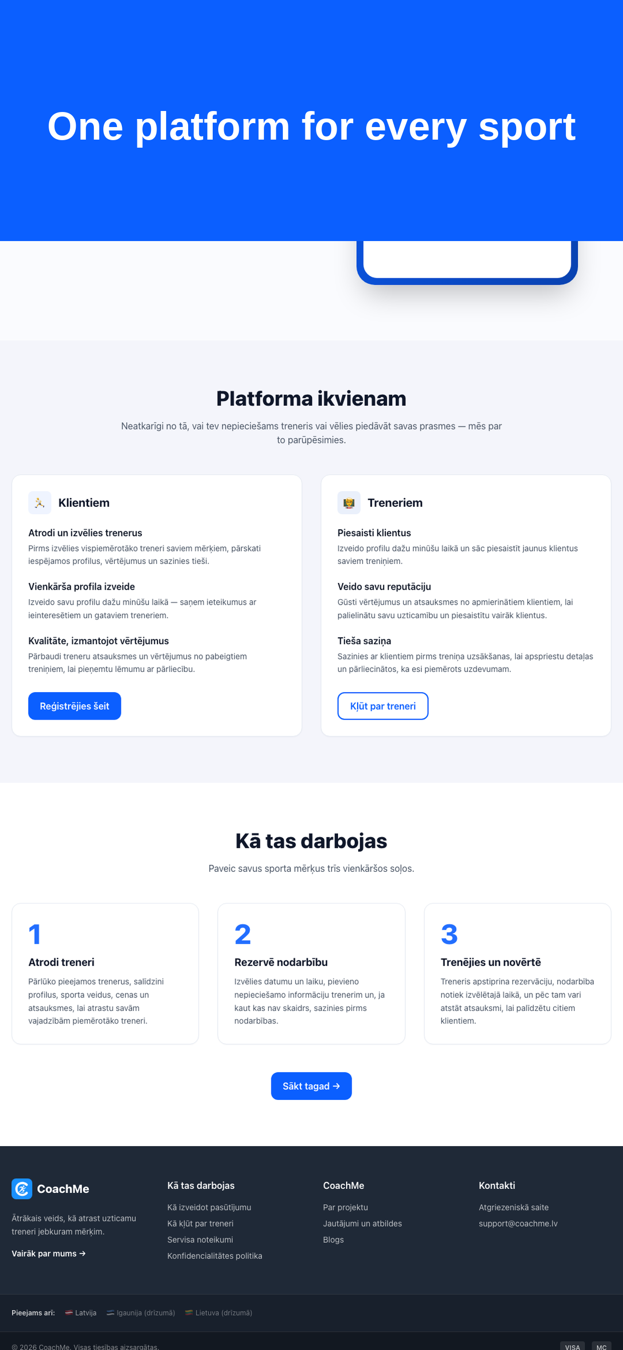 CoachMe Latvija screenshot 2