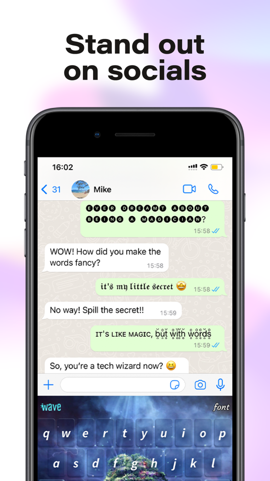 #4. Wave AI Keyboard - Fonts&Skins (iOS) Podle: Wave Design Studio