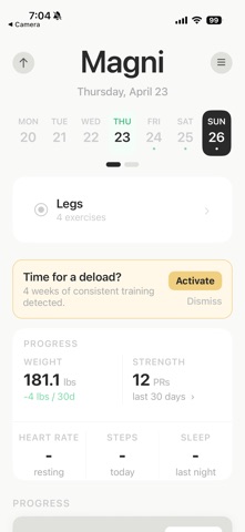 Magni: Workout Log screenshot