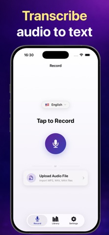 Transcribe audio to text - AI screenshot