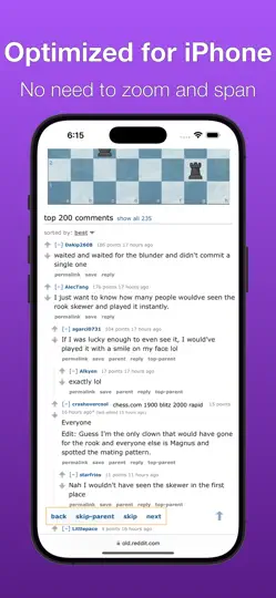 Capture d'écran de Yesterday For Old Reddit sur iPhone 3