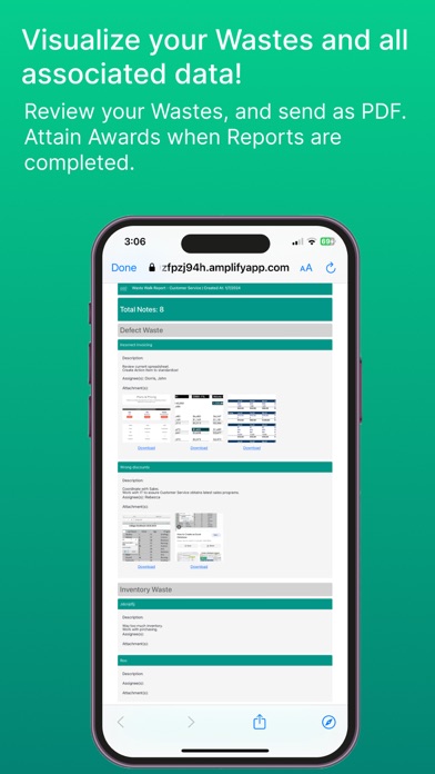 Lean Waste Walk Rpt Screenshot