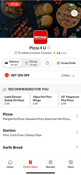 Pizza 4 U Coventry Screenshot 2 of 4