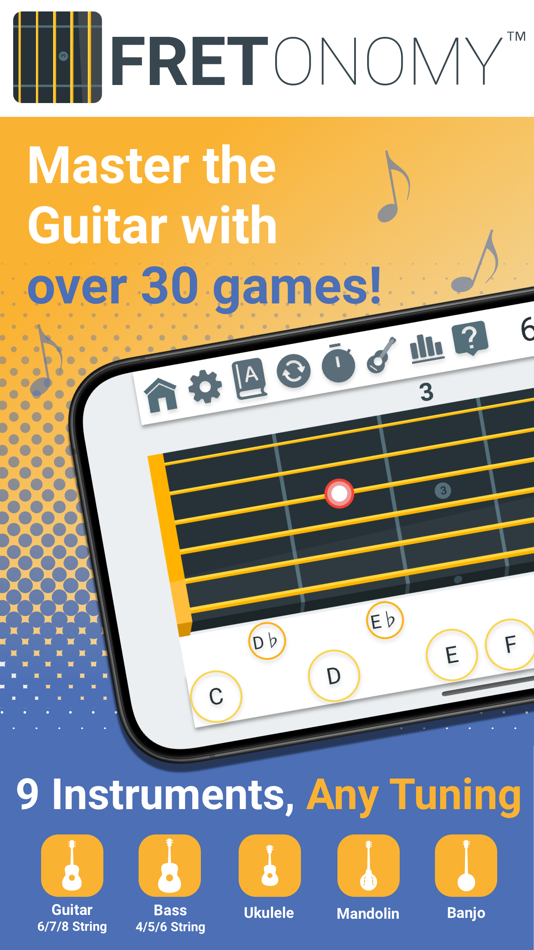 #1. Fretonomy - Learn Fretboard (iOS) Podle: Strong Apps LLC