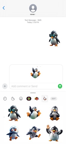 Space Penguin Stickers iPhone screenshot