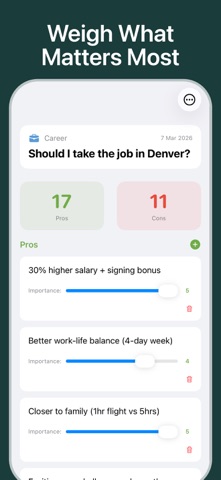 Decision Journal - Pros & Cons Screenshot 2 of 4