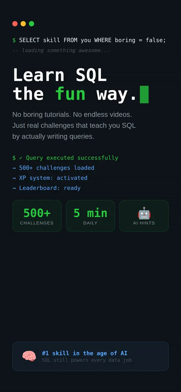 #1. SQL Prep (iOS) 来自: Mustafa Ergisi