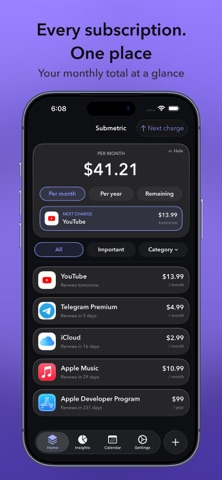 Submetric: Subscriptions Screenshot 1 of 8