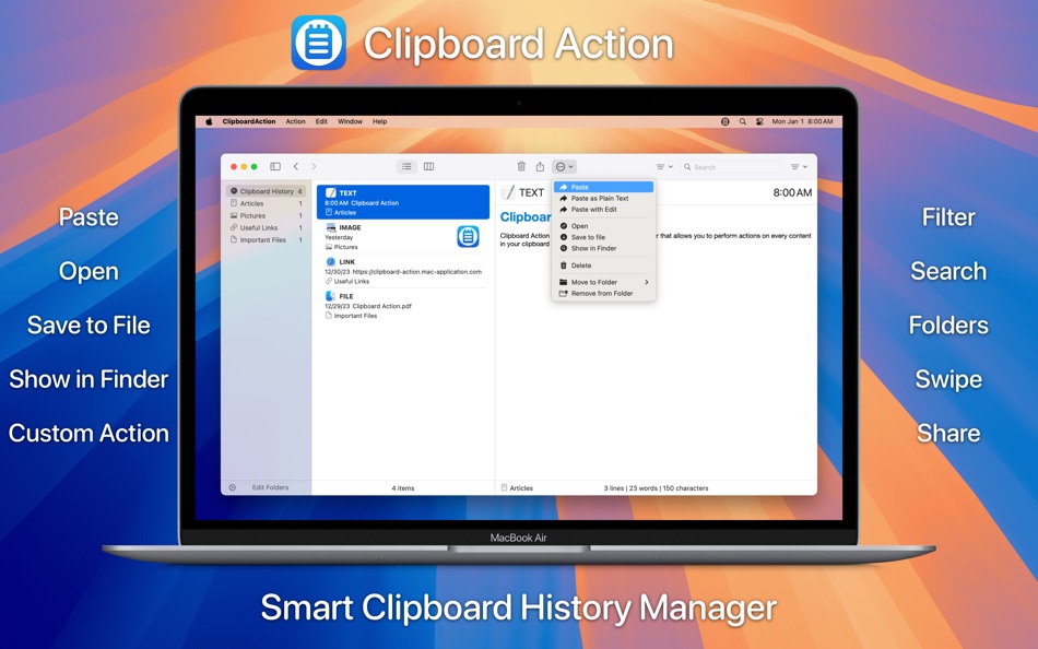 #1. Clipboard Action (macOS) 由: Jan Valta