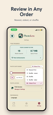 PhotoLess: Swipe Clean Photos screenshot