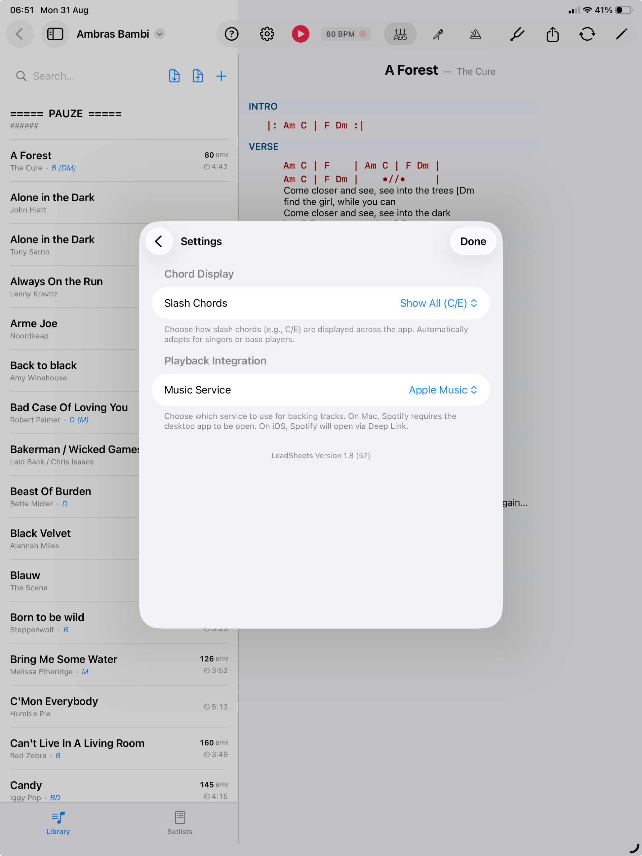 LeadSheets: Chords & Setlists screenshot 19