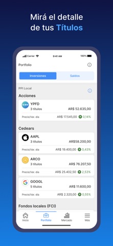 Portfolio Personal Inversiones iPhone screenshot