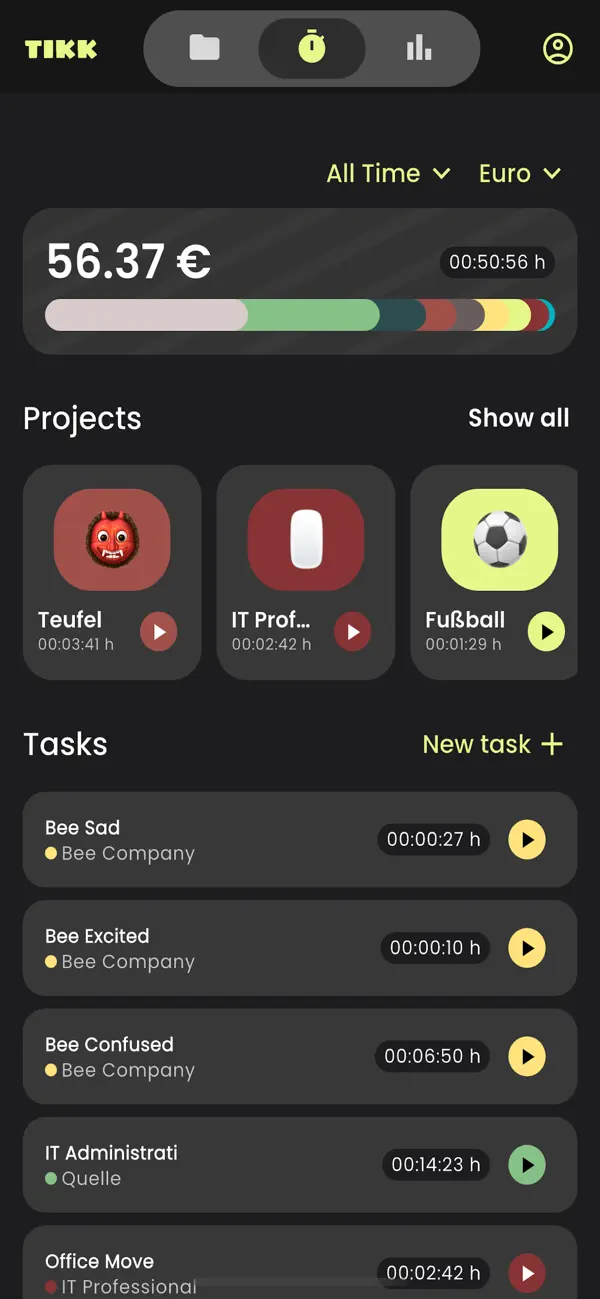 Screenshot #2 pour Tikk Time Tracking