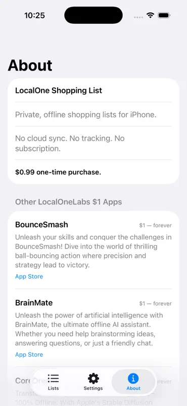 LocalOne Shopping List screenshot 4 of 4