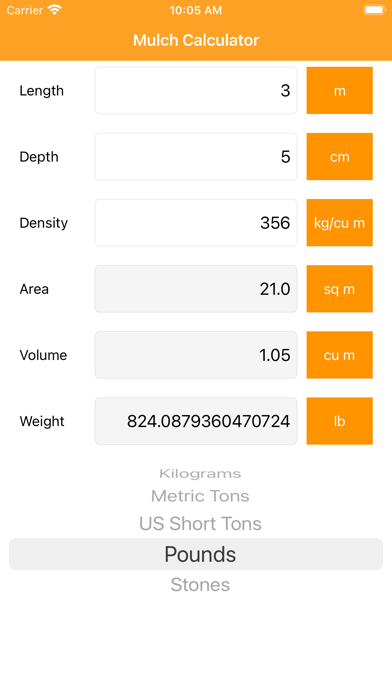 Mulch Calculator iPhone screenshot 7 - Utilities app