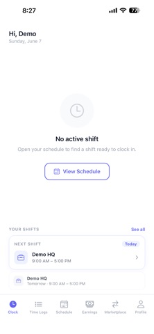 Bela: Time Clock & Schedule screenshot