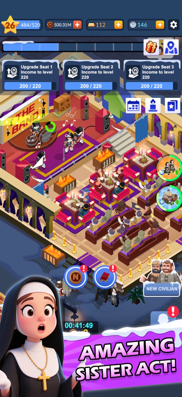 Idle Nuns Tycoon iOS Mod IPA screenshot 2 - iOS game interface