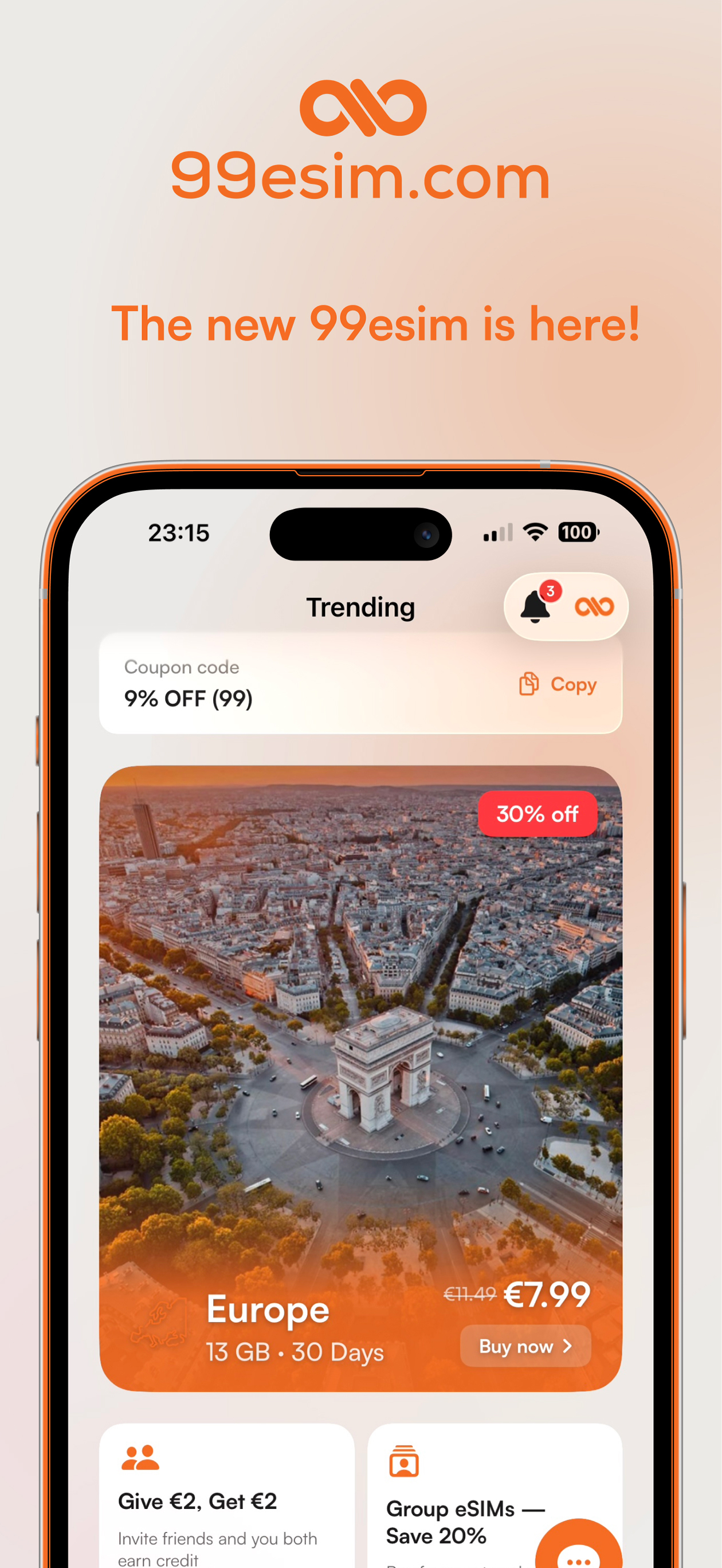 99esim: Travel eSIM Data