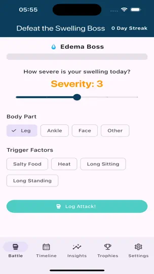 Captura de pantalla de Edema Tracker: Swelling Log en iPhone 1