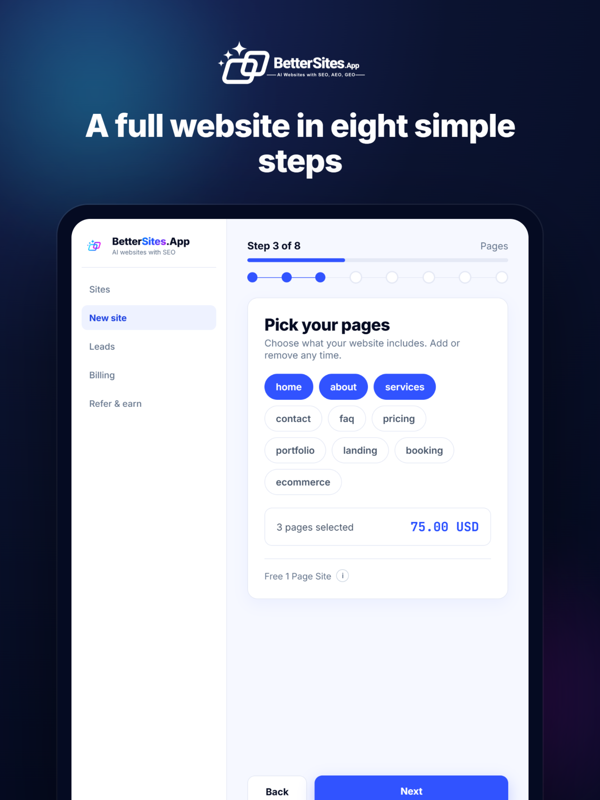 BetterSites: AI Website Maker screenshot 6