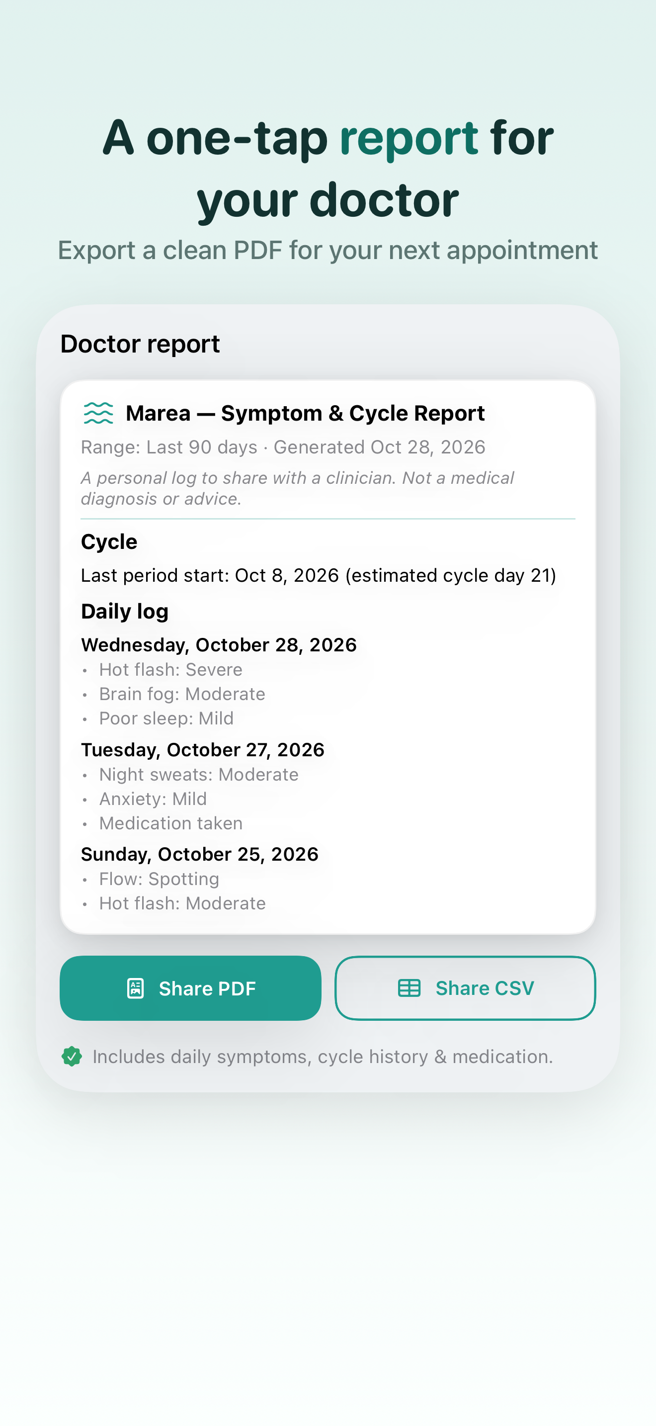 Marea: Menopause Tracker