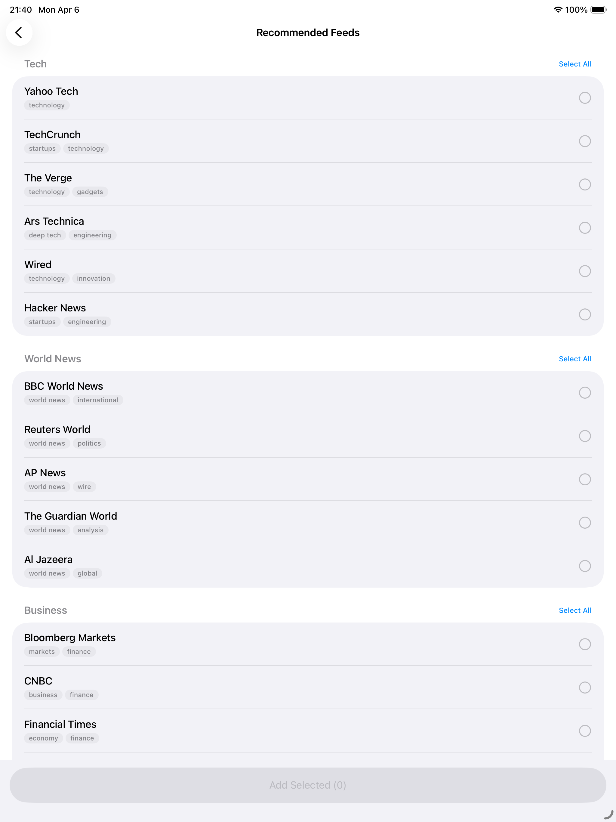RSS24: RSS News Reader
