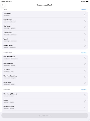RSS24: RSS News Reader ipad screenshot 4