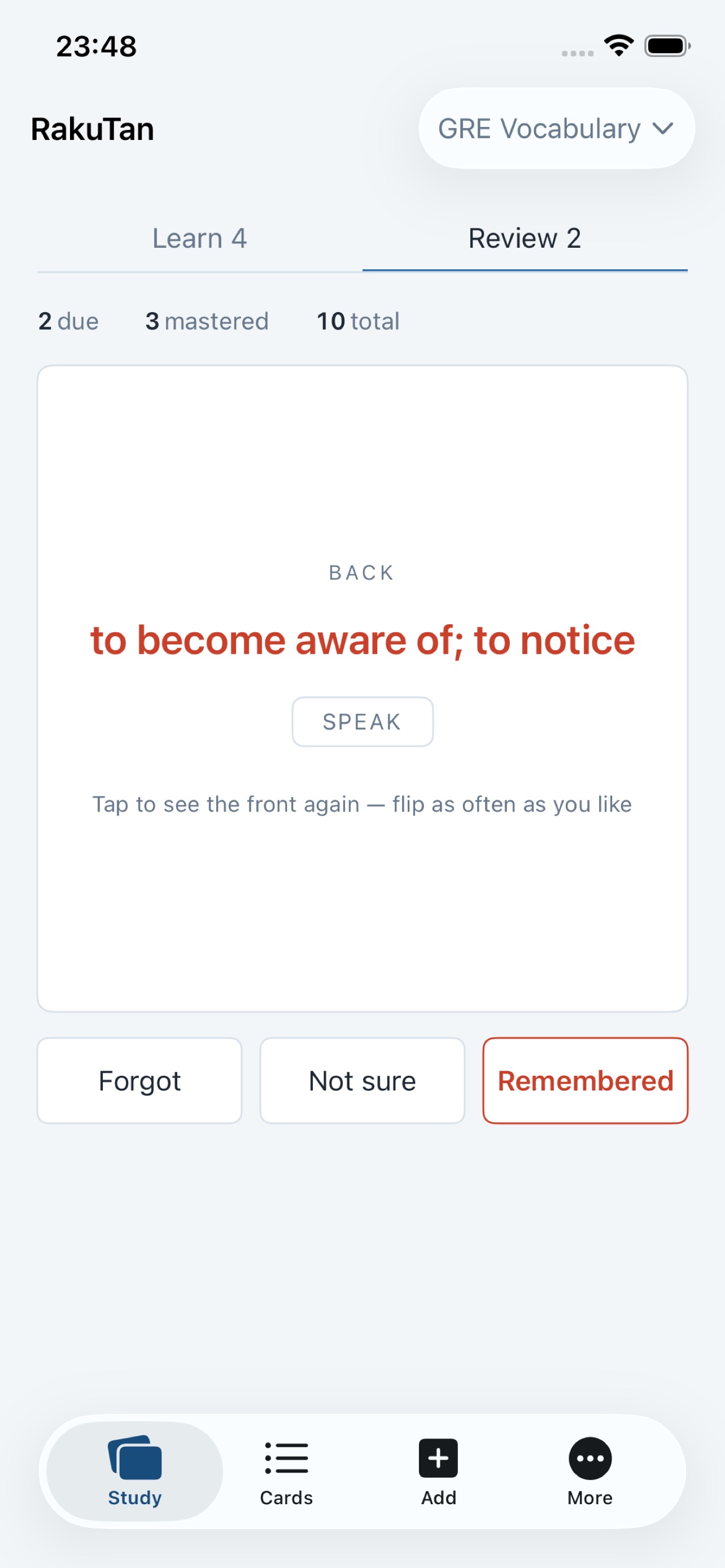 Screenshot 2 of RakuTan - Simple Flashcards