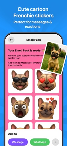 Frenchie Emoji AI Studio iPhone screenshot