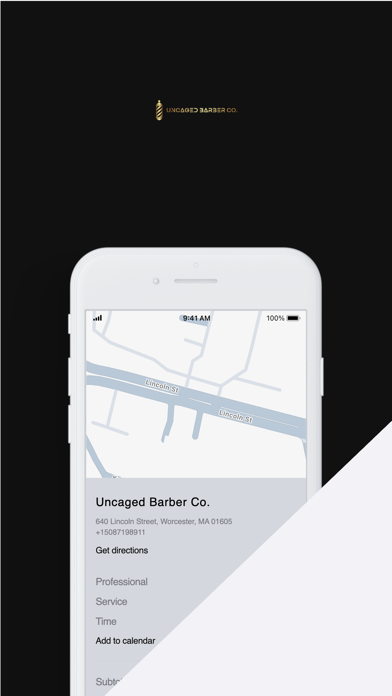 Uncaged Barber Co. app screenshot
