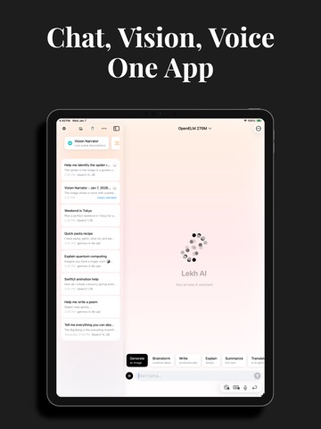 Lekh AI - Local AI Studio iPad screenshot