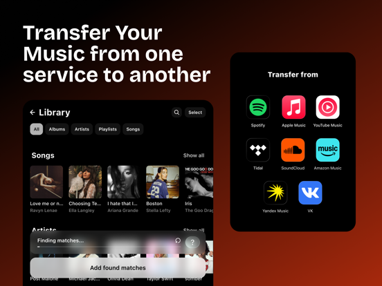 Transfer Music iPad screenshot