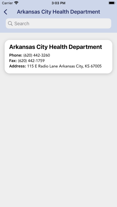 City-Cowley County Health Dept Screenshot