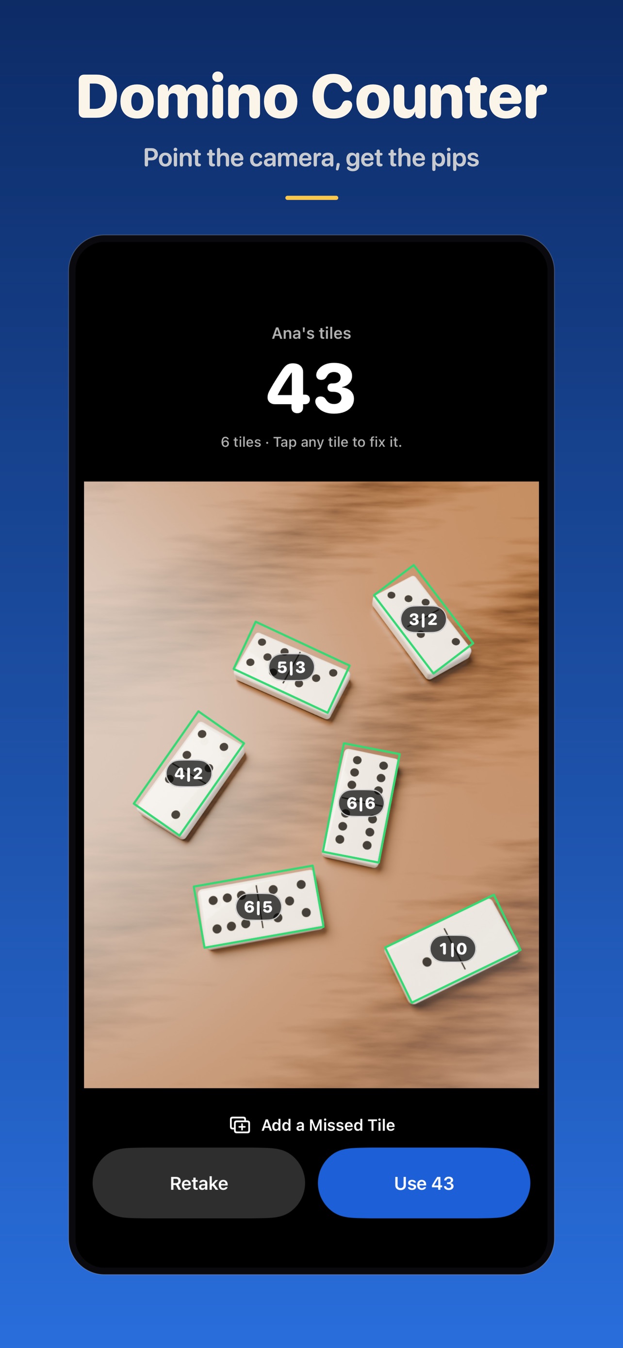 Screenshot 1 of Domino Score Counter: Camera