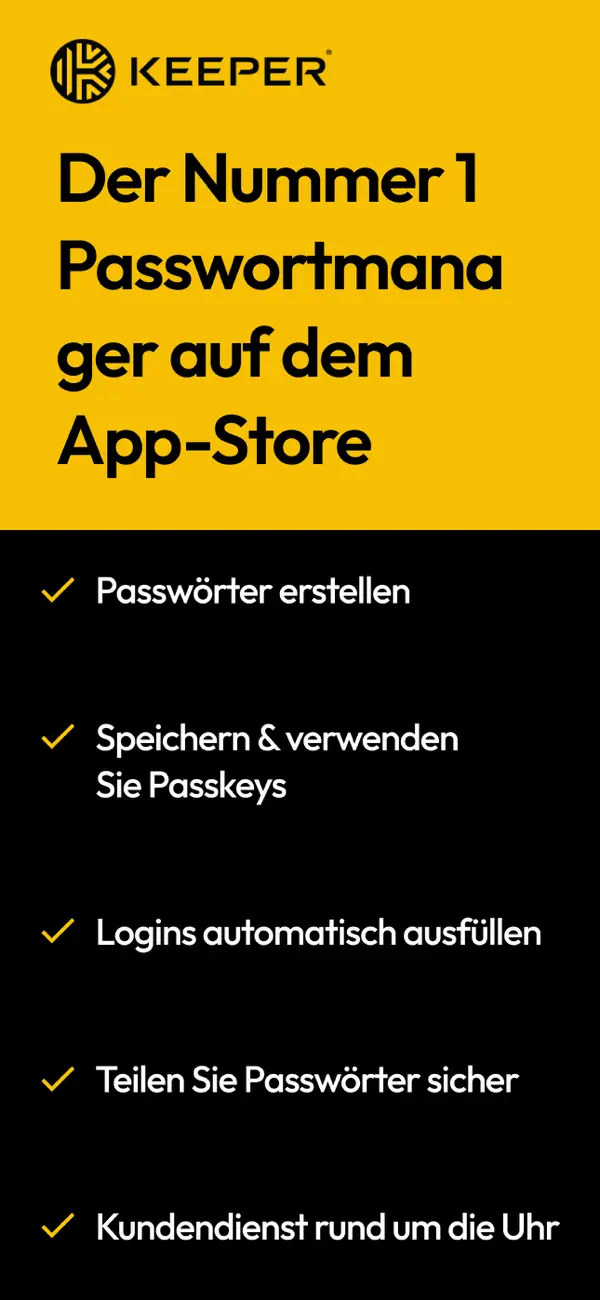 Keeper Passwort-Manager iPhone App Screenshot 1 – Produktivität