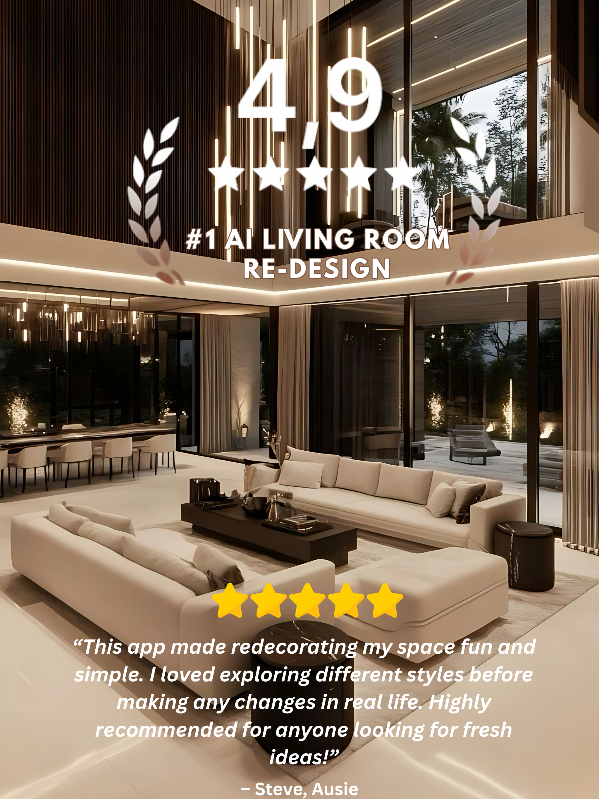 AI Living Room Makeover Design