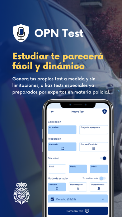 OPN Test Policía Nacional Screenshot
