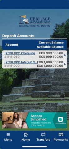 Heritage Intl. Bank Ltd app screenshot