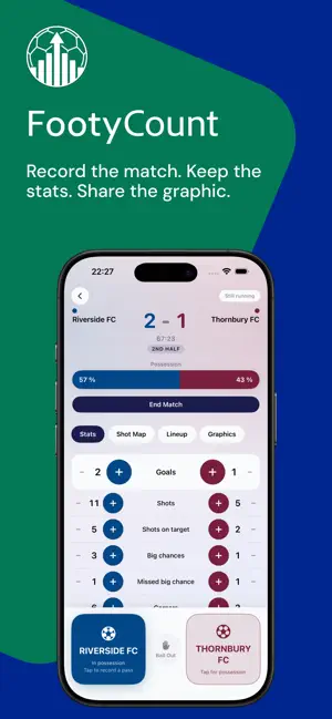 FootyCount: Match Statistics screenshot 1