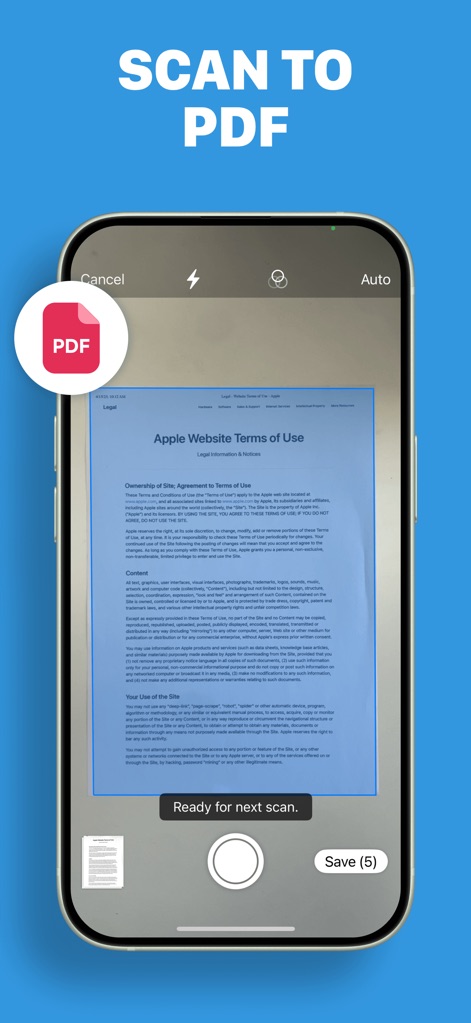 Smart Printer App · Air Print - Esta herramienta permite digitalizar documentos de forma sencilla, utilizando un marco de escaneo ajustable y guardando el resultado directamente en formato PDF.