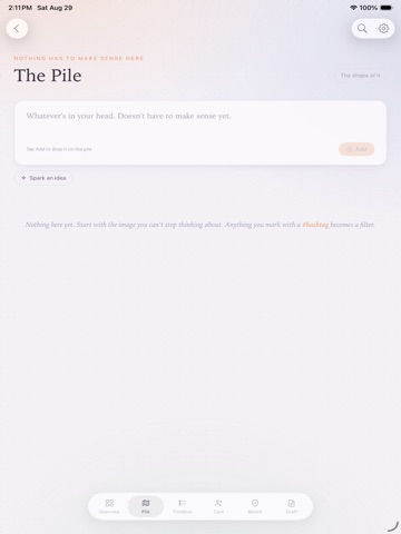 Driftnote: Story Planner iPad screenshot