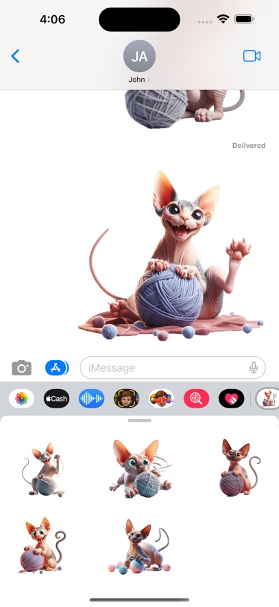 Sphynx Cat Wool Stickers