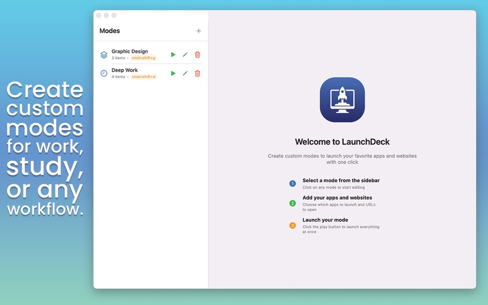 #1. LaunchDeck: App Launcher (macOS) Által: Lucy Hennessy