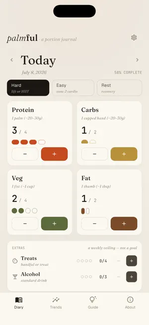 Palmful - a portion journal screenshot 1