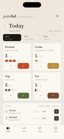 Palmful - a portion journal Screenshot 1 of 5