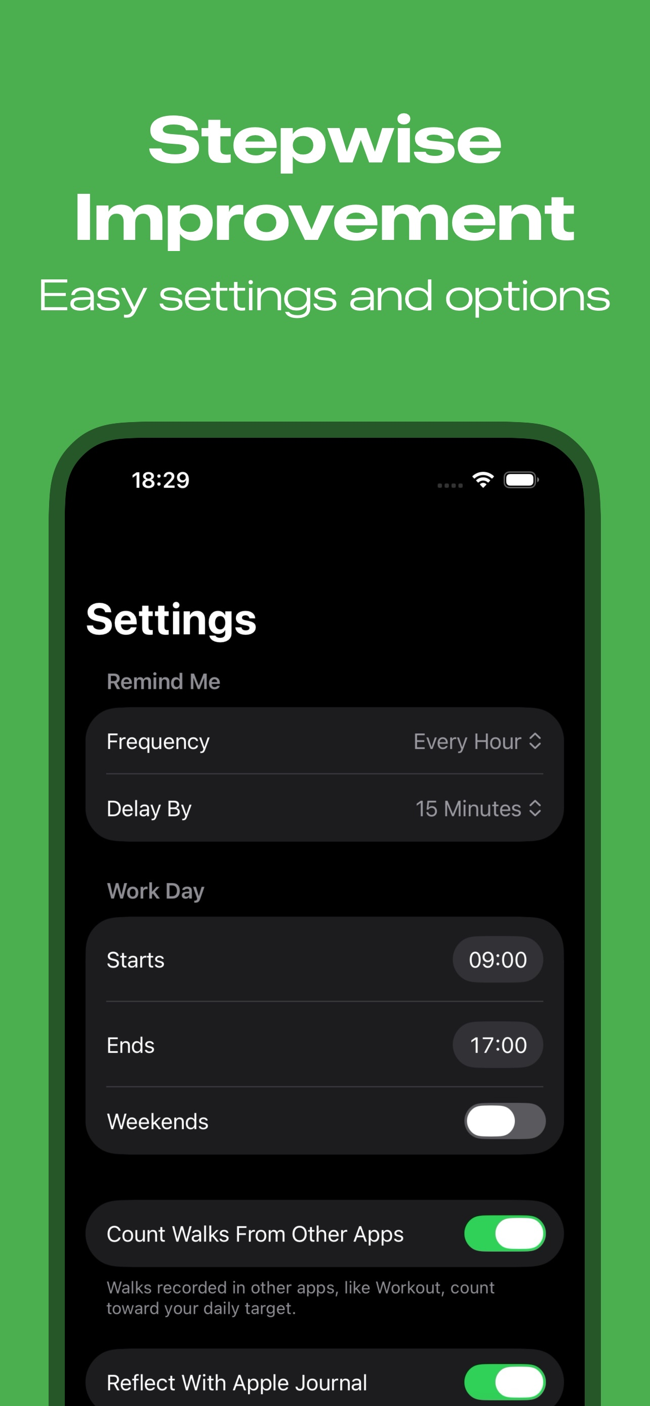 StepWise Improvements: Walking screenshot 6